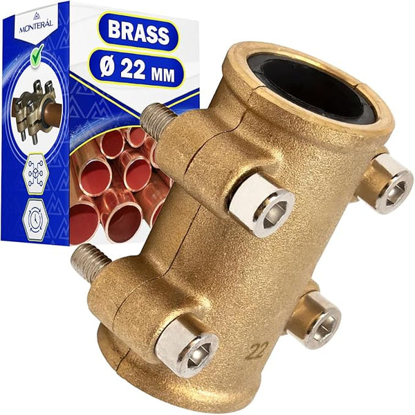 Plug Clamp for Copper Pipe Diameter 22 mm Made of Brass - MONTERAL