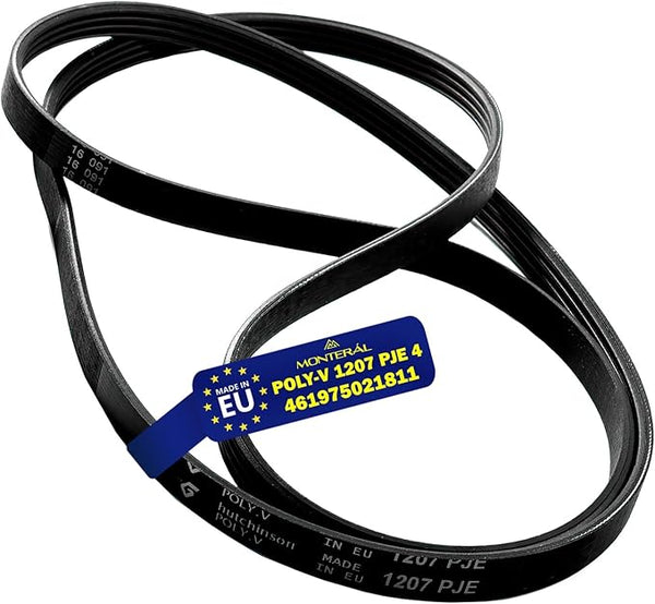 Washing Machine Belt Poly-V 1207 PJE 4 with the Original Code 461975021811 481235818161 481235818204 482000089797 C00309379 C00311692 for Whirlpool - MADE IN EU - Warranty 10 Years – MONTERAL