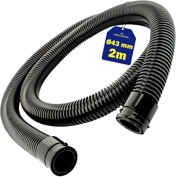 Flexibler Saugschlauch 2m Ø43 mm - mit Riegel zum Verschließen - Schlauch für Hoover Staubsauger - Garantie 10 Jahre - MONTERAL