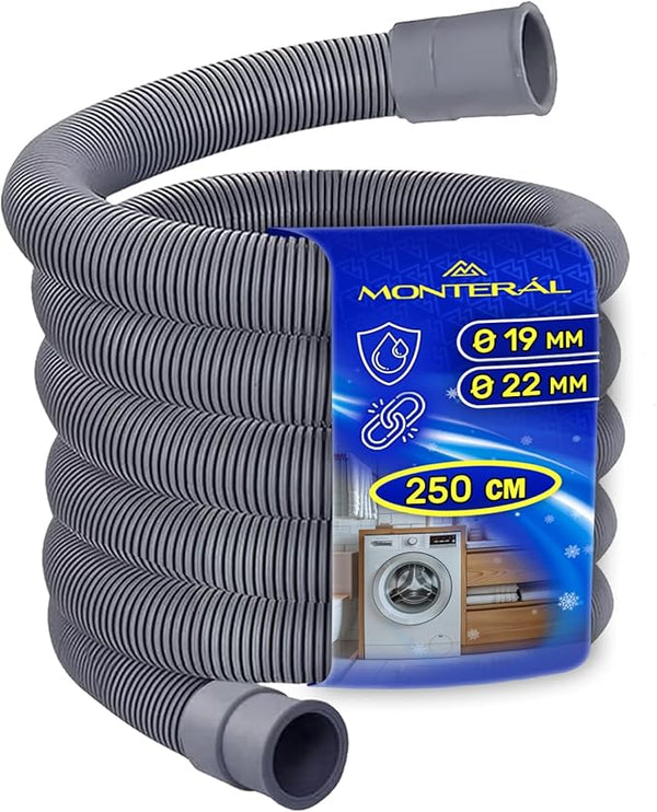 Drain Hose Washing Machine and Dishwasher 2,5m with Inlet Diameter Ø19/22 mm - Warranty 10 Years - MONTERAL