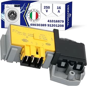 Door Lock for Washing Machine 250V 16A with the Original Code 41016879 41041367 49030389 91201208 for Candy - Warranty 10 Years - MADE IN ITALY - MONTERAL