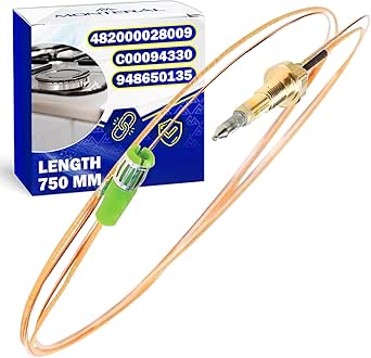 Thermocouple for Gas Cooker 750 mm with the Original Code 948650135 for Smeg 482000028009 for Whirlpool C00094330 for Ariston for Indesit - Warranty 10 Years – MONTERAL