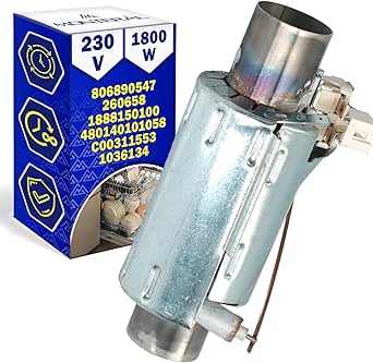 Heizelement Spülmaschine mit Macht 1800W 230V Tiene el Código Original 1888150100 für Beko 806890547 für Smeg 480140101058 für Whirlpool C00311553 für Indesit Geschirrspüler - Garantie 10 Jahre - MONTERAL
