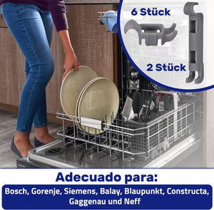 
                  
                    Cargar imagen en el visor de la galería, Kit de Rodamientos Ganchos 0061172 611472 para Bandeja Inferior Lavavajillas para Bosch o para Siemens 8 Piezas Repuestos para Lavavajillas
                  
                