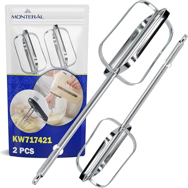MONTERAL 2 Piezas Batidora de Varillas con Código Original KW717421 para Kenwood Chefette Lite HMP30 - Garantía de 10 Años
