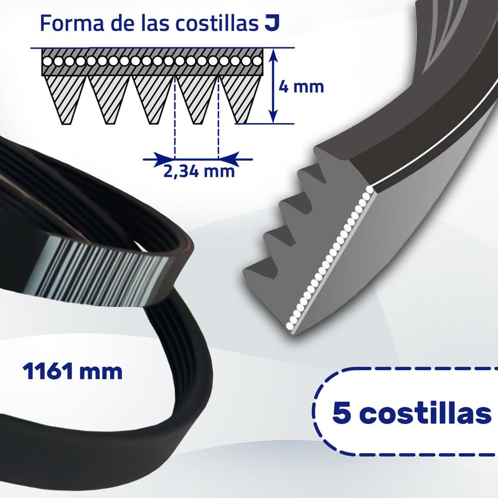 
                  
                    Cargar imagen en el visor de la galería, Correa Lavadora Poly-V EL1161 J5 Correa de Transmision
                  
                